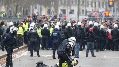 صورة مظاهرات “أنظمة التقاعد” تنتقل من فرنسا إلى بلجيكا