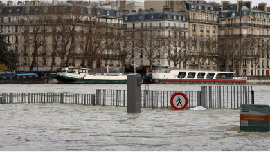 صورة ارتفاع منسوب نهر “السين” في باريس