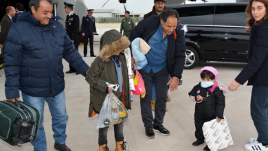 صورة وصول دفعة من اللاجئين السوريين في لبنان  إلى إيطاليا
