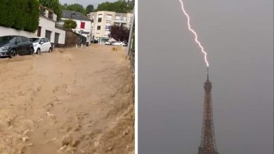 صورة قتيل و15 جريحا في عواصف رعدية ضربت عدة مناطق فرنسية