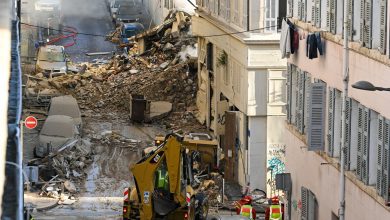 صورة انهيار مبنى سكني بمدينة مرسيليا جنوب فرنسا