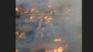 صورة حريق هائل يمحو قرية روسية من الخريطة