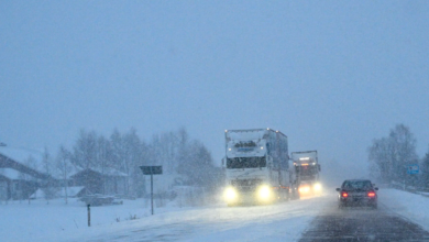 صورة توقف القطارات والحافلات جنوب السويد جراء العاصفة الثلجية “بابيت”